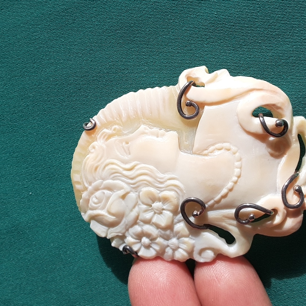 925 Genuine Hand Carved Cameo. Italy. Brooch, Pendant. FIRM. - Picture 13 of 17